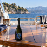 Dom Pérignon Champagne Brut 2018 – Damien Hirst Limited Edition (With Gift Box) yacht deck - Liquor Geeks