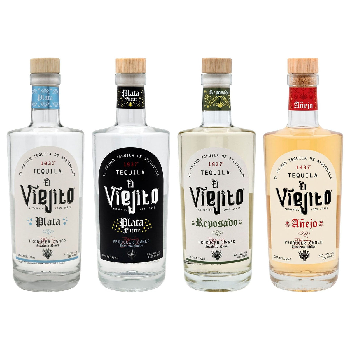 El Viejito Tequila Flight — Plata, Plata Fuerte, Reposado & Añejo