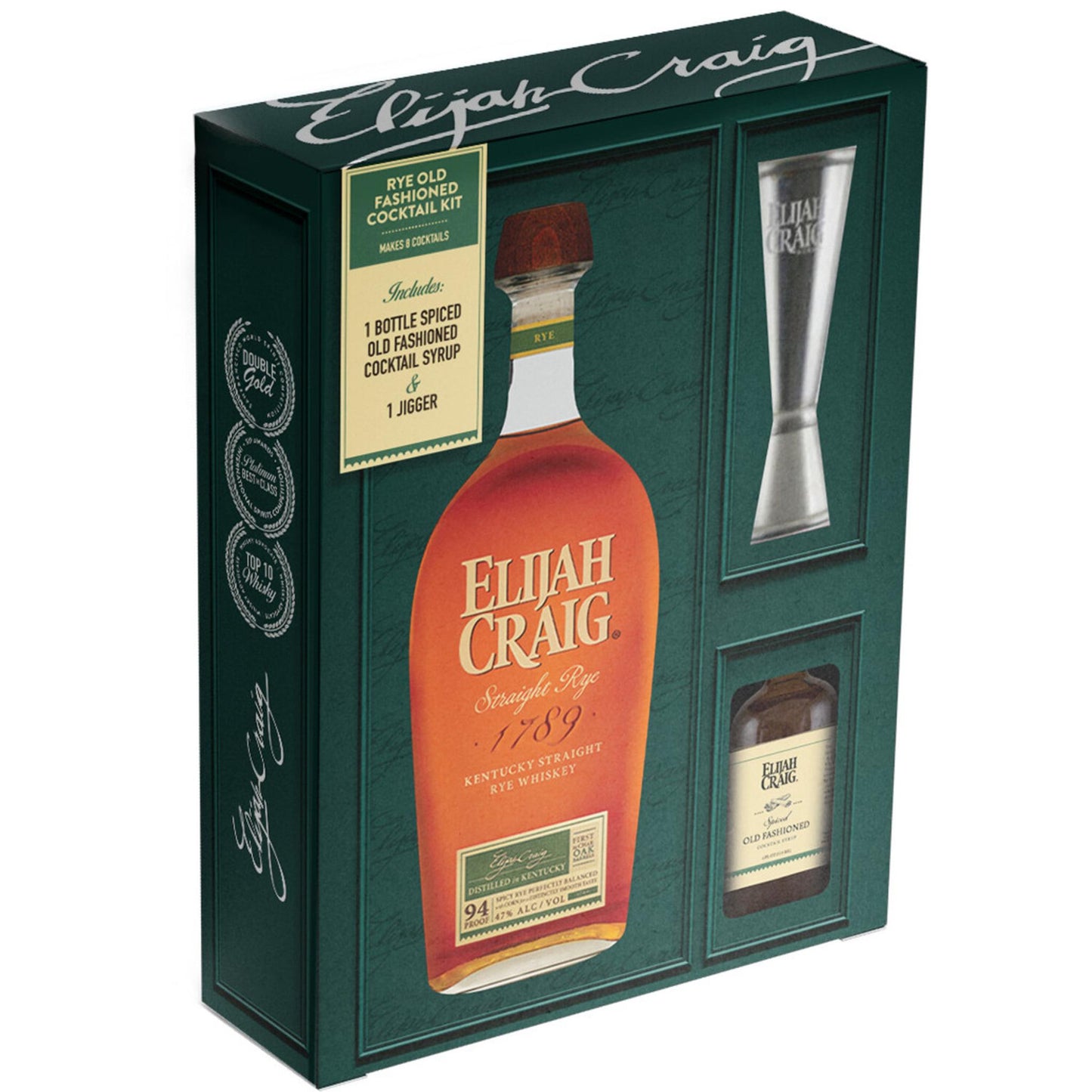 Elijah Craig Straight Rye W/ Jigger & Syrup Liquor Geeks