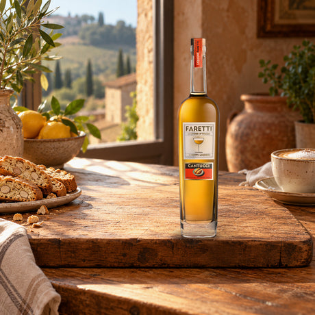 Faretti Biscotti Liqueur biscotti board - Liquor Geeks