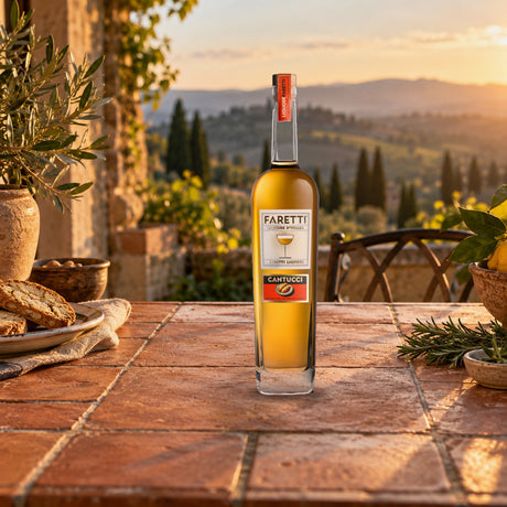 Faretti Biscotti Liqueur tuscan terrace - Liquor Geeks