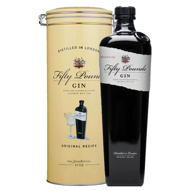 Fifty Pounds London Dry Gin Rare & Handcrafted W/ Gift Tin - Liquor Geeks