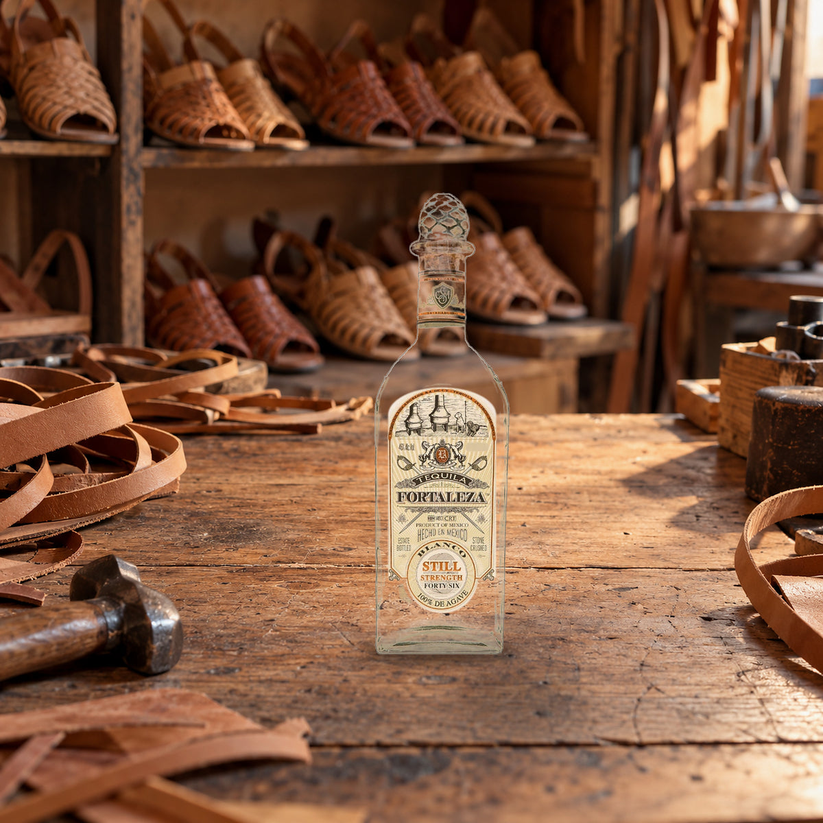 Fortaleza Tequila Blanco Still Strength 700mL huarache workshop - Liquor Geeks