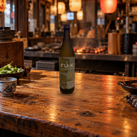 Fuki Junmai Sake Liqueur izakaya counter - Liquor Geeks