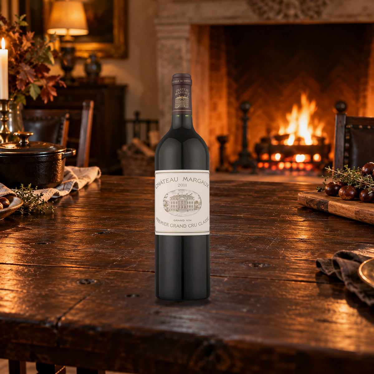 Chateau Margaux Margaux 2011 With Wood Box game dinner table - Liquor Geeks