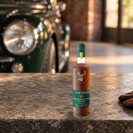 Glenfiddich 16 Year Old Single Malt Scotch Whisky – Aston Martin Formula One™ 2026 Limited Edition carriage house garage - Liquor Geeks