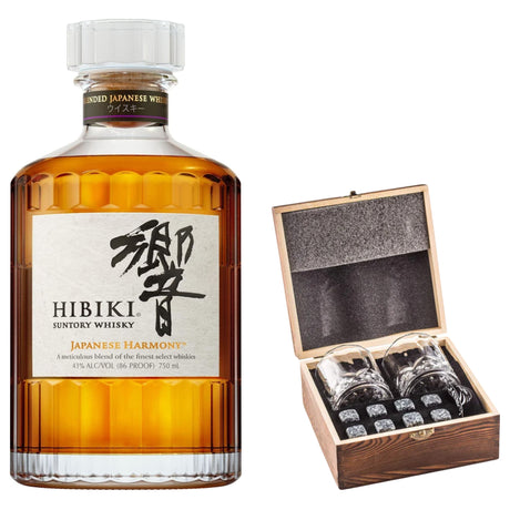 Hibiki Japanese Harmony With Gift — Wooden Box, 2 Glasses & Whiskey Stones