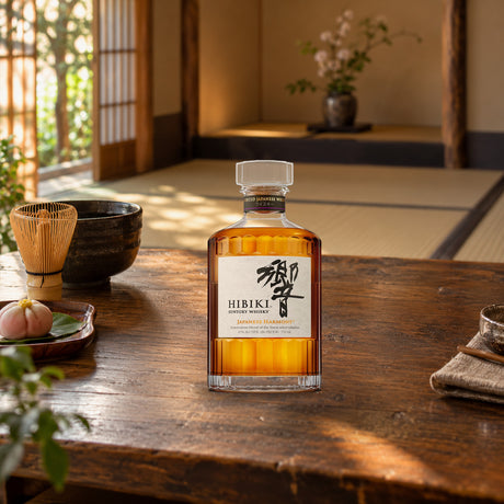 Hibiki Suntory Whisky Japanese Harmony tea ceremony table - Liquor Geeks