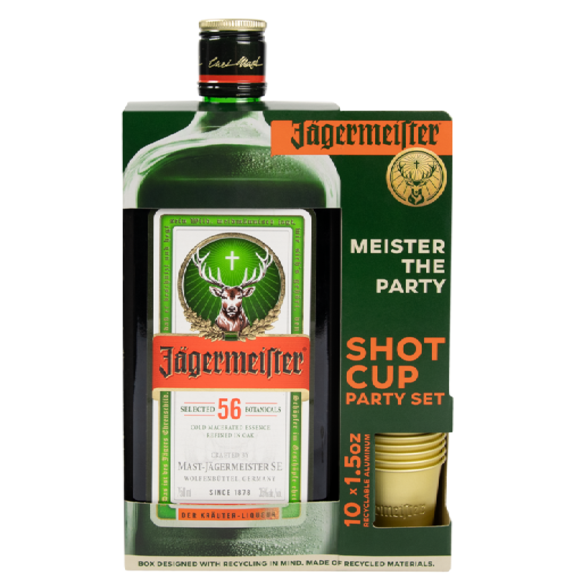 Jagermeister Herbal Liqueur W/ Aluminum Shot Cup - Liquor Geeks