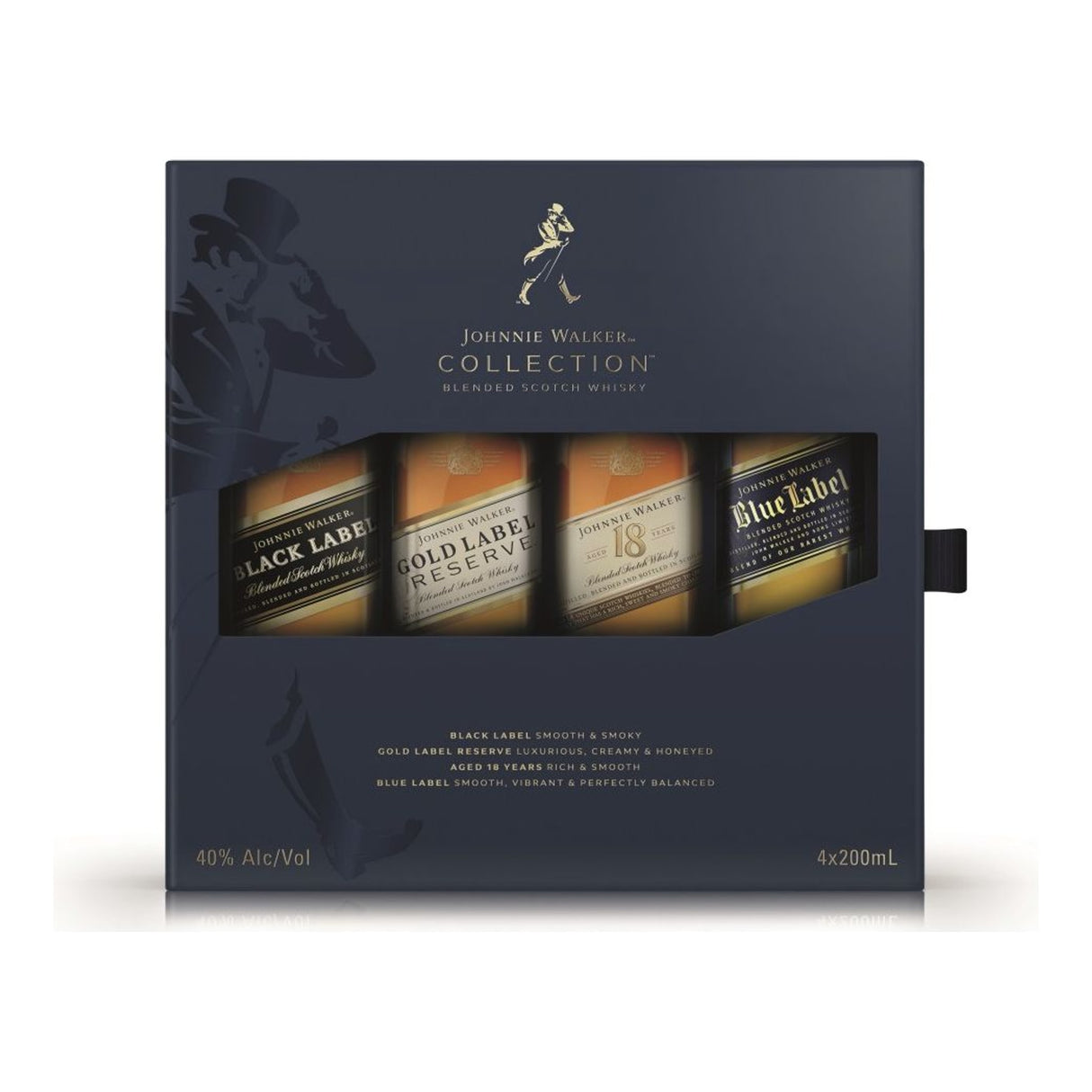 Johnnie Walker Collection Gift Pack 4 x 200ml (Black Label, Gold Label Reserve, 18 Year & Blue Label)