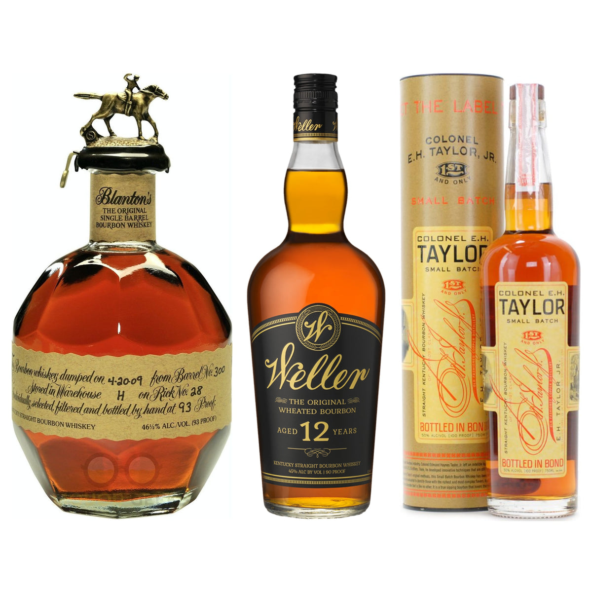 Kentucky Big Three — Blanton's, W.L. Weller 12 Year & Colonel E.H. Taylor Small Batch