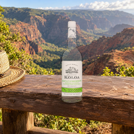 Koloa Kauai Coconut Rum canyon overlook rail - Liquor Geeks