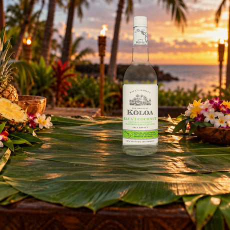 Koloa Kauai Coconut Rum luau table - Liquor Geeks