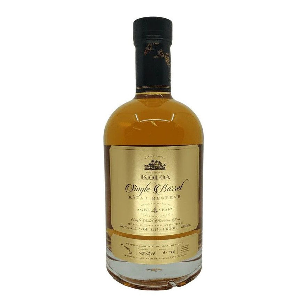 Kōloa Single Barrel Kaua'i Reserve Aged 4 Years Cask Strength Hawaiian Rum