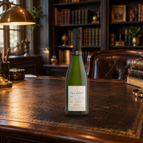 Telmont Champagne Extra Brut Vinothèque 1996 library desk - Liquor Geeks