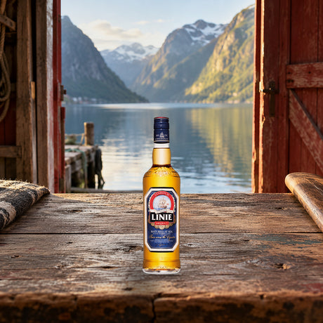 Linie Aquavit fjord boathouse - Liquor Geeks