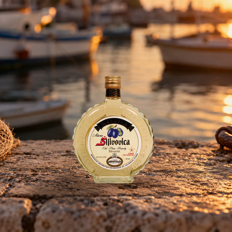 Maraska Slivovitz Brandy zadar harbor wall - Liquor Geeks