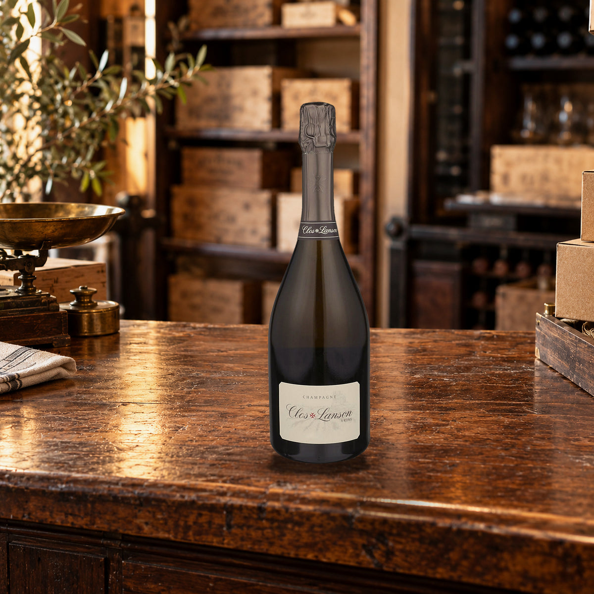 Lanson Champagne Brut Blanc De Blancs Clos Lanson 2009 With Wood Box merchant counter - Liquor Geeks