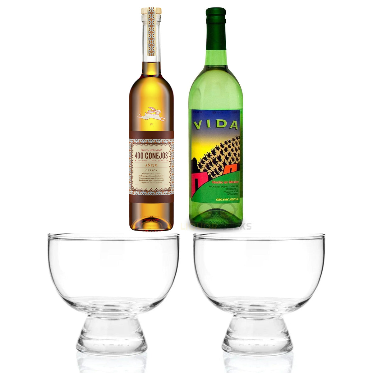 Mezcal Explorer — 400 Conejos Añejo, Del Maguey Vida & Viski Crystal Mezcal Glasses