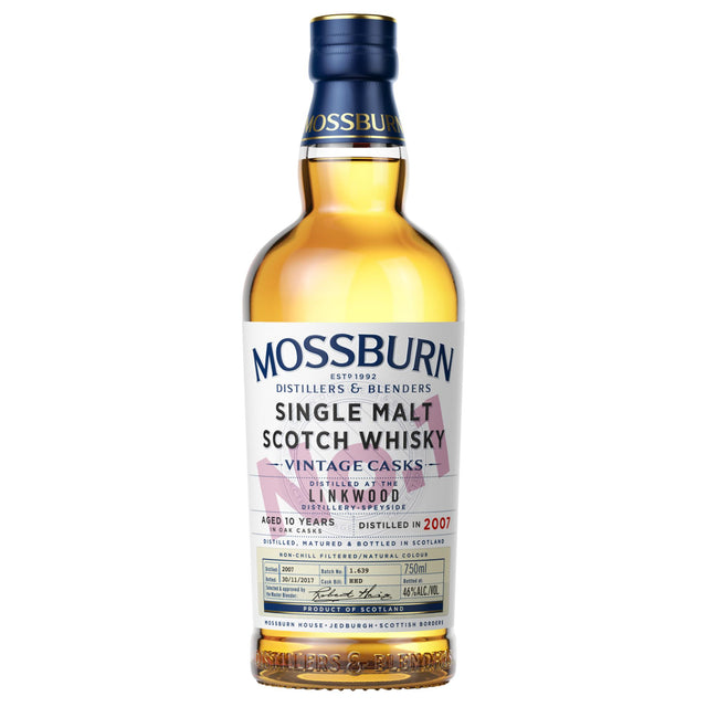 Mossburn Single Malt Scotch Linkwood Distillery Vintage Casks No. 1 10 Yr - Liquor Geeks