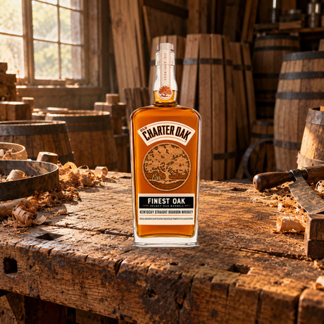 Old Charter Oak Finest Oak Kentucky Straight Bourbon Whiskey cooperage - Liquor Geeks