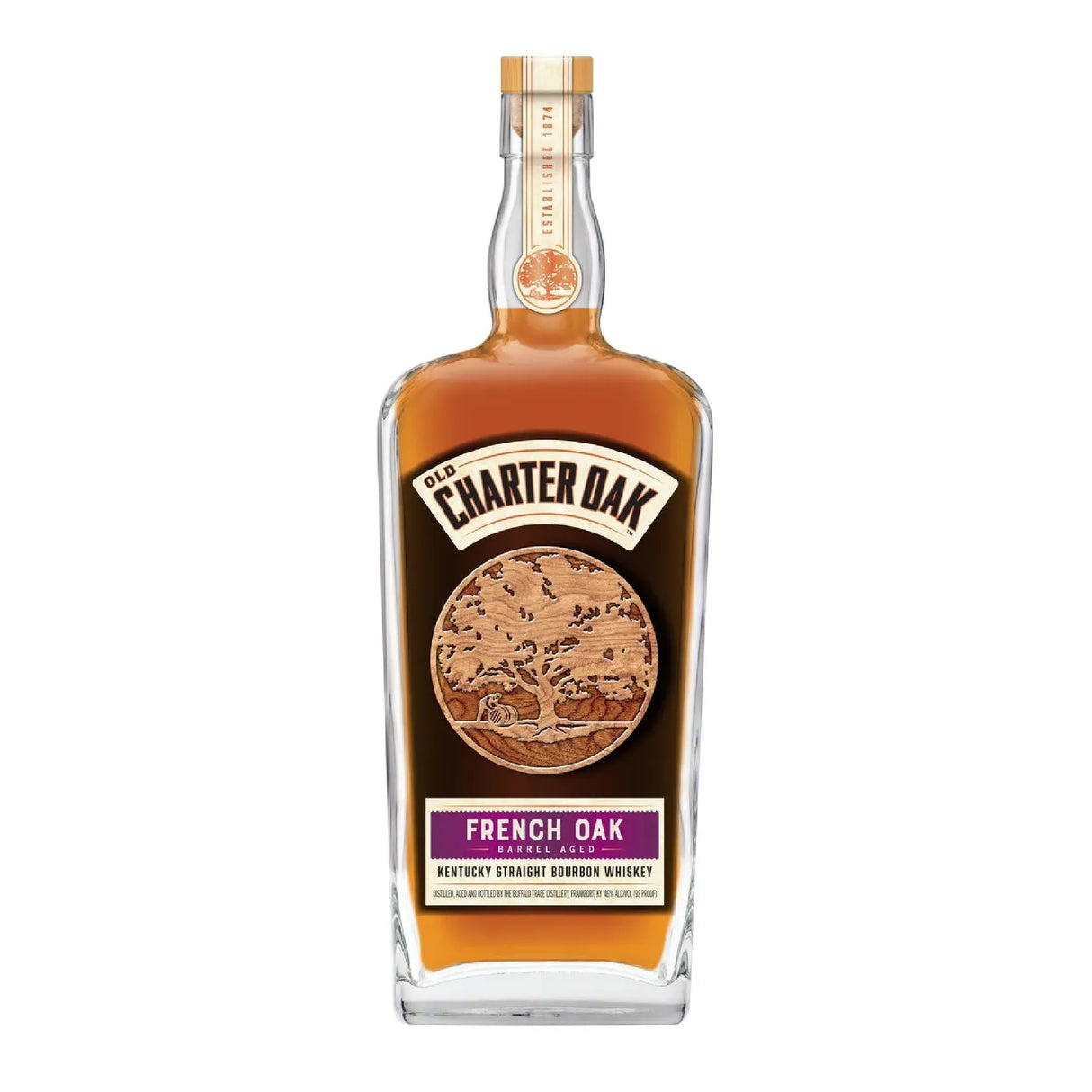 Old Charter Oak French Oak Barrel Aged Kentucky Straight Bourbon Whiskey - Liquor Geeks