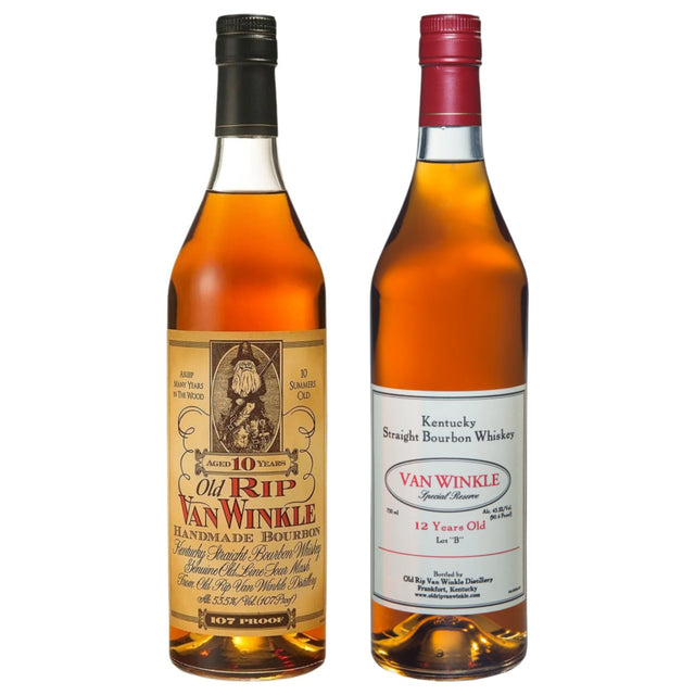 Old Rip Van Winkle 10 Year & Van Winkle 12 Year Lot B Pair