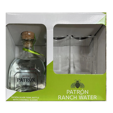 Patron Teq Silver W/ 2 Highball Glasses - Liquor Geeks