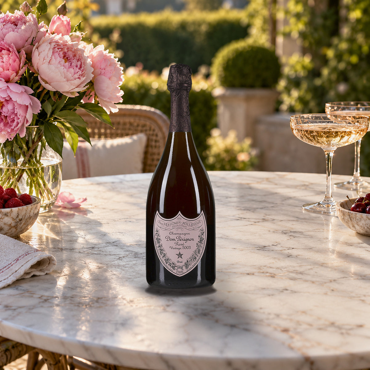 Dom Perignon Champagne Brut Rosé Plénitude Deuxième P2 2003 peony terrace - Liquor Geeks