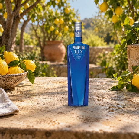Platinum 10X Vodka lemon grove table - Liquor Geeks