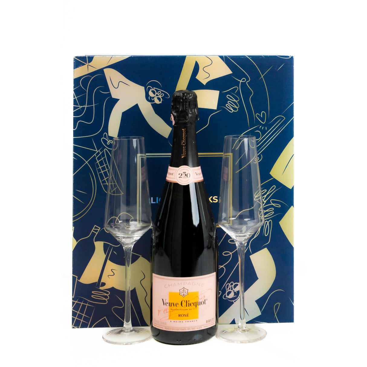 Veuve Clicquot Brut Rosé Champagne Gift Set with Glasses & Stopper – Exclusive Liquor Geeks Edition