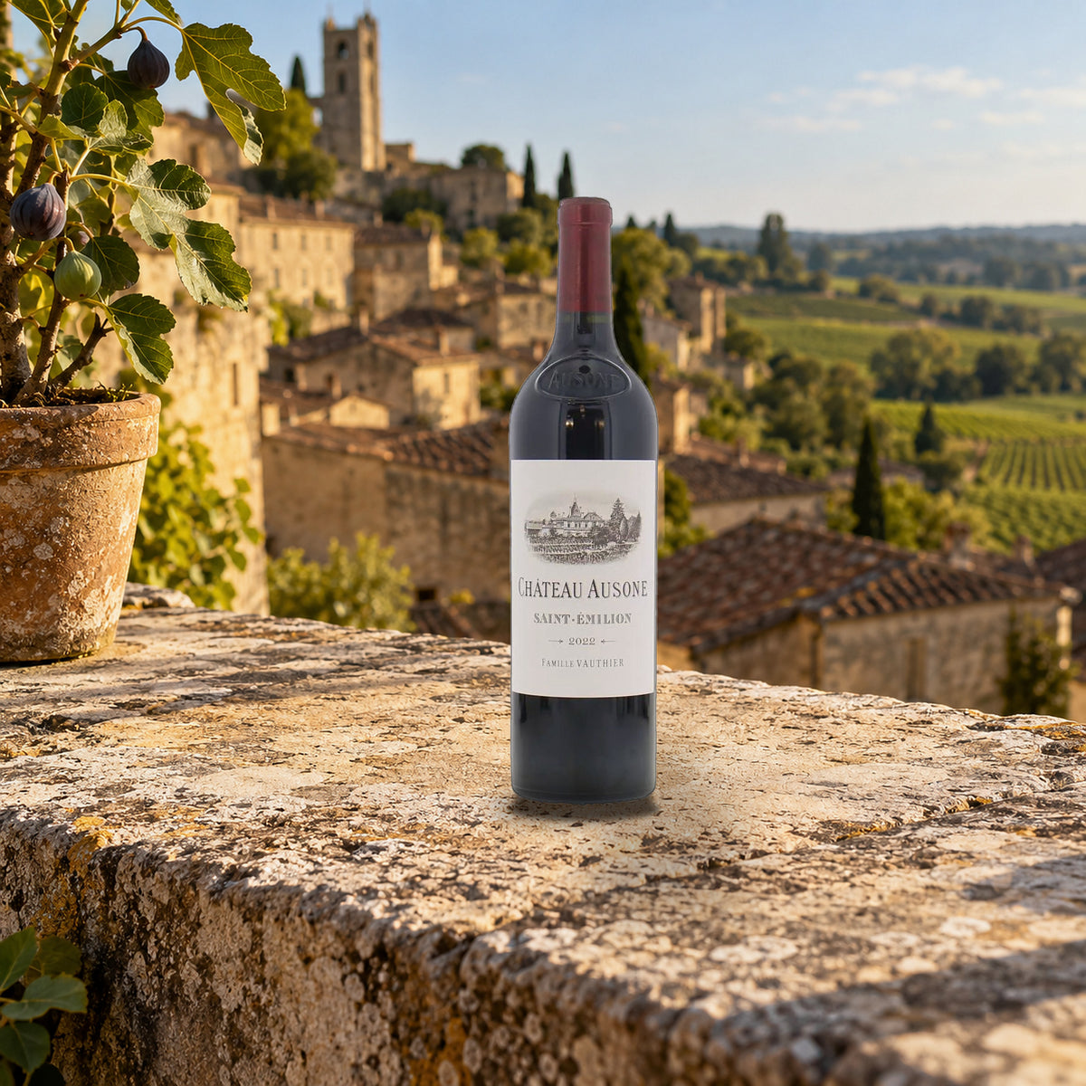 Chateau Ausone Saint Emilion Grand Cru 2022 With Wood Box rampart ledge - Liquor Geeks