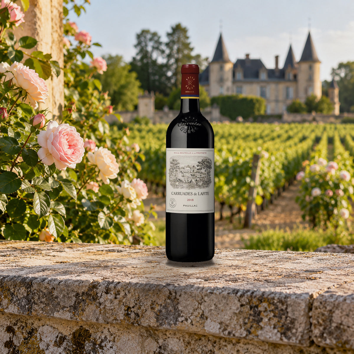 Carruades De Lafite Pauillac 2018 rose end of row - Liquor Geeks