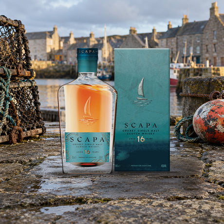 Scapa Single Malt Scotch 16 Year Old Whiskey stromness quay - Liquor Geeks