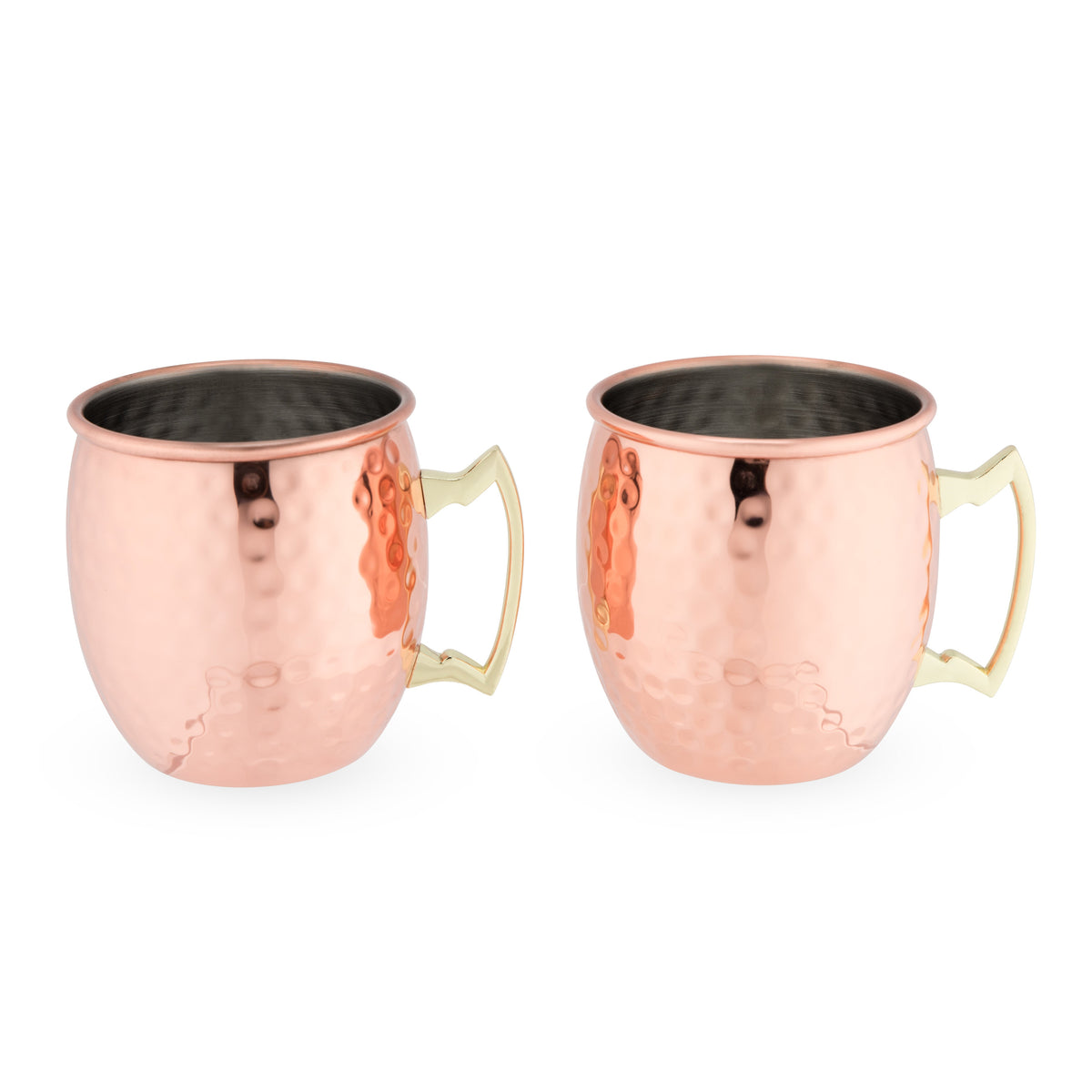 True Moscow Mule Hammered Copper Plated Mugs, Set of 2