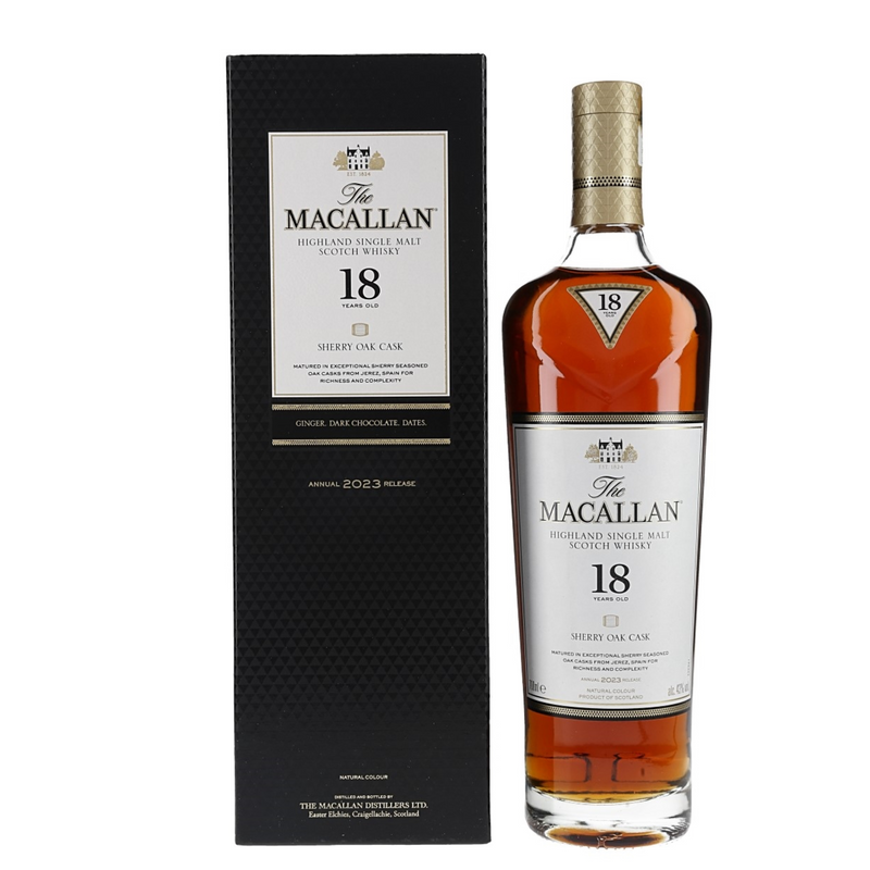 ウイスキー The Macallan 18 Year Old Sherry Oak 700m The Macallan Sherry Oak 18 Year Old Single Malt Whisky 750ml