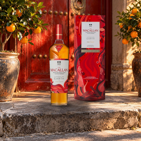 The Macallan Scotch Single Malt A Night on Earth The First Light 2025 Whiskey red door step - Liquor Geeks