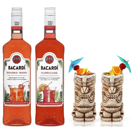 Tiki Night — Bacardi Bahama Mama, Bacardi Hurricane & Viski Tiki Mugs