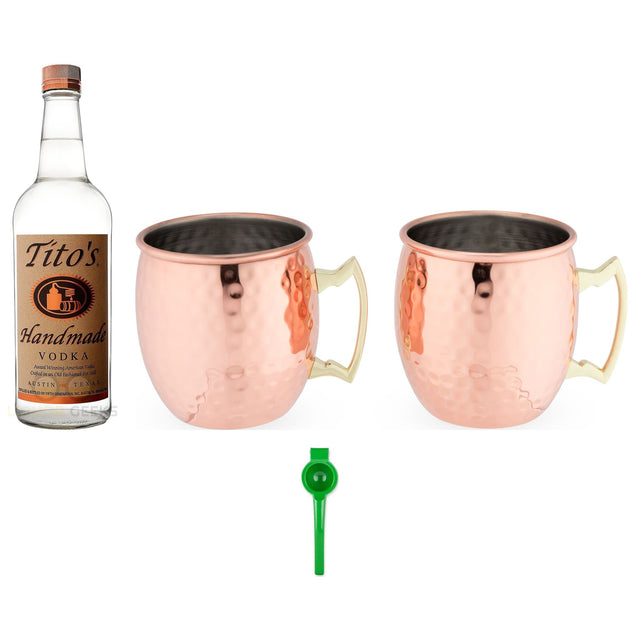 Tito's Moscow Mule Kit — Bottle, 2 Copper Mugs & Lime Press