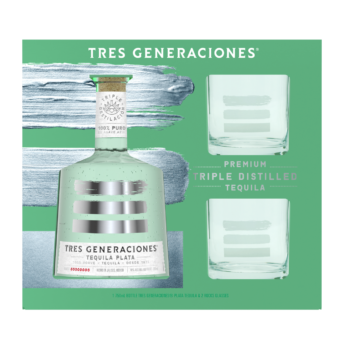 Tres Generaciones Tequila Plata W/ Glasses - Liquor Geeks