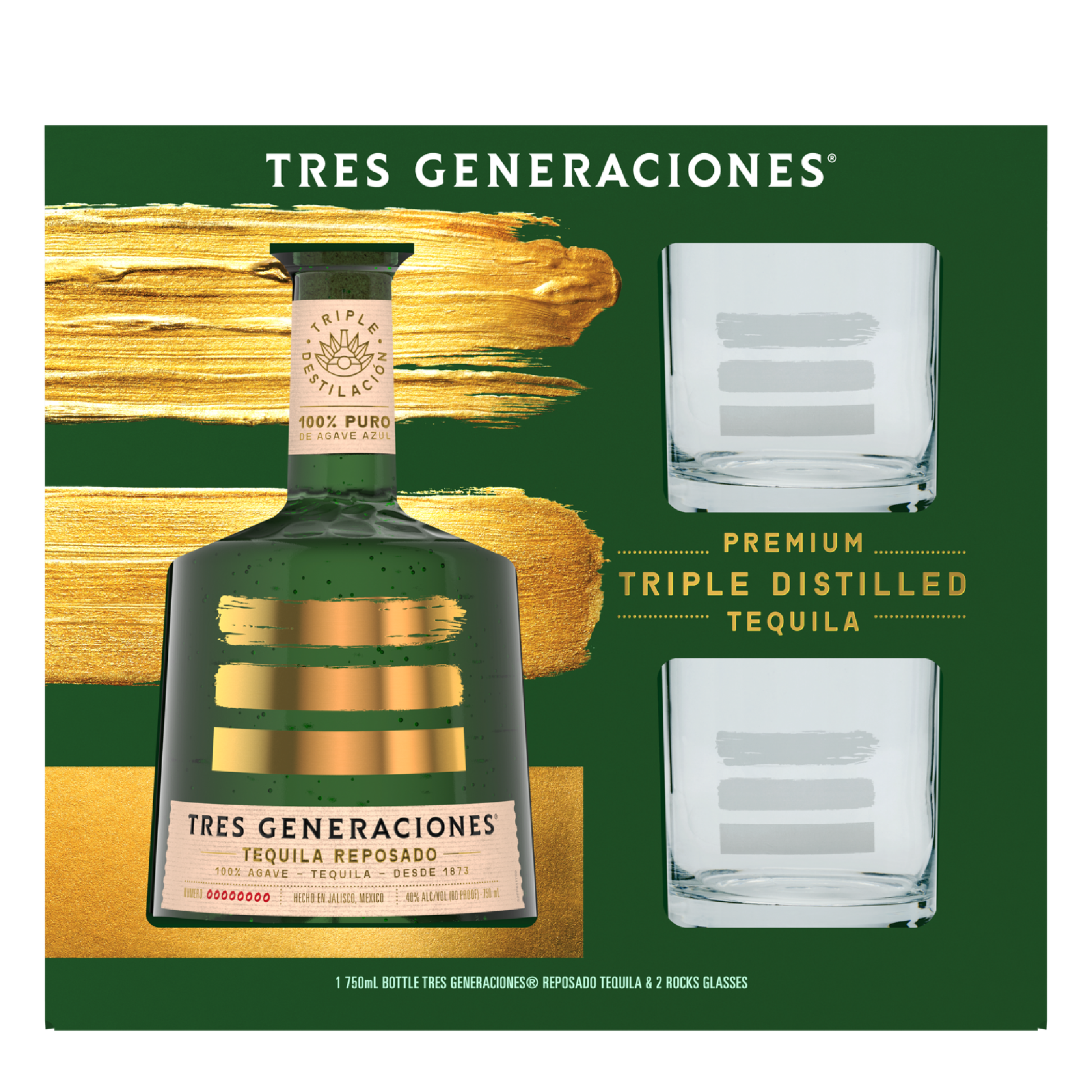 Tres Generaciones Tequila Reposado W/ Glasses - Liquor Geeks