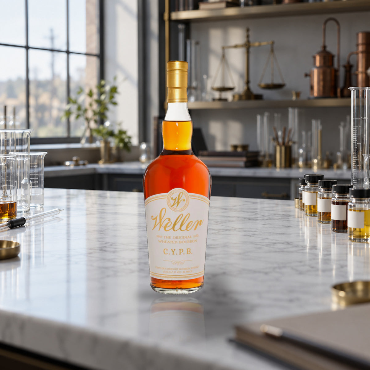 Weller C.Y.P.B. Original Wheated Straight Bourbon Whiskey blending lab - Liquor Geeks