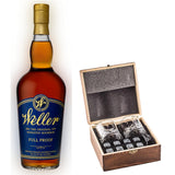Weller Full Proof With Gift — Wooden Box, 2 Glasses & Whiskey Stones