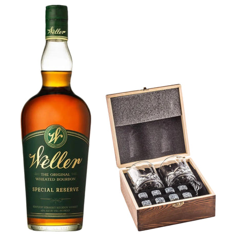 Weller Special Reserve With Gift — Wooden Box, 2 Glasses & Whiskey Stones