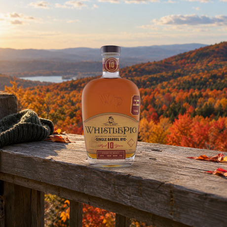 Whistlepig Straight Rye Whiskey Single Barrel 10 Year foliage overlook rail - Liquor Geeks