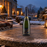 Pol Roger Champagne Brut Cuvée Sir Winston Churchill 1999 winter terrace table - Liquor Geeks
