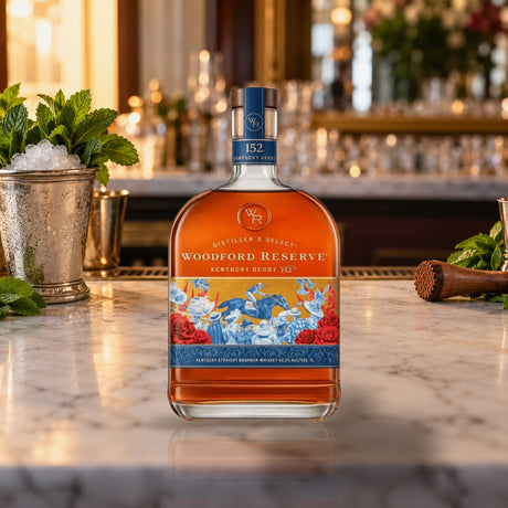 Woodford Reserve Derby 152 Edition Kentucky Straight Bourbon Whiskey Limited Release mint julep bar - Liquor Geeks