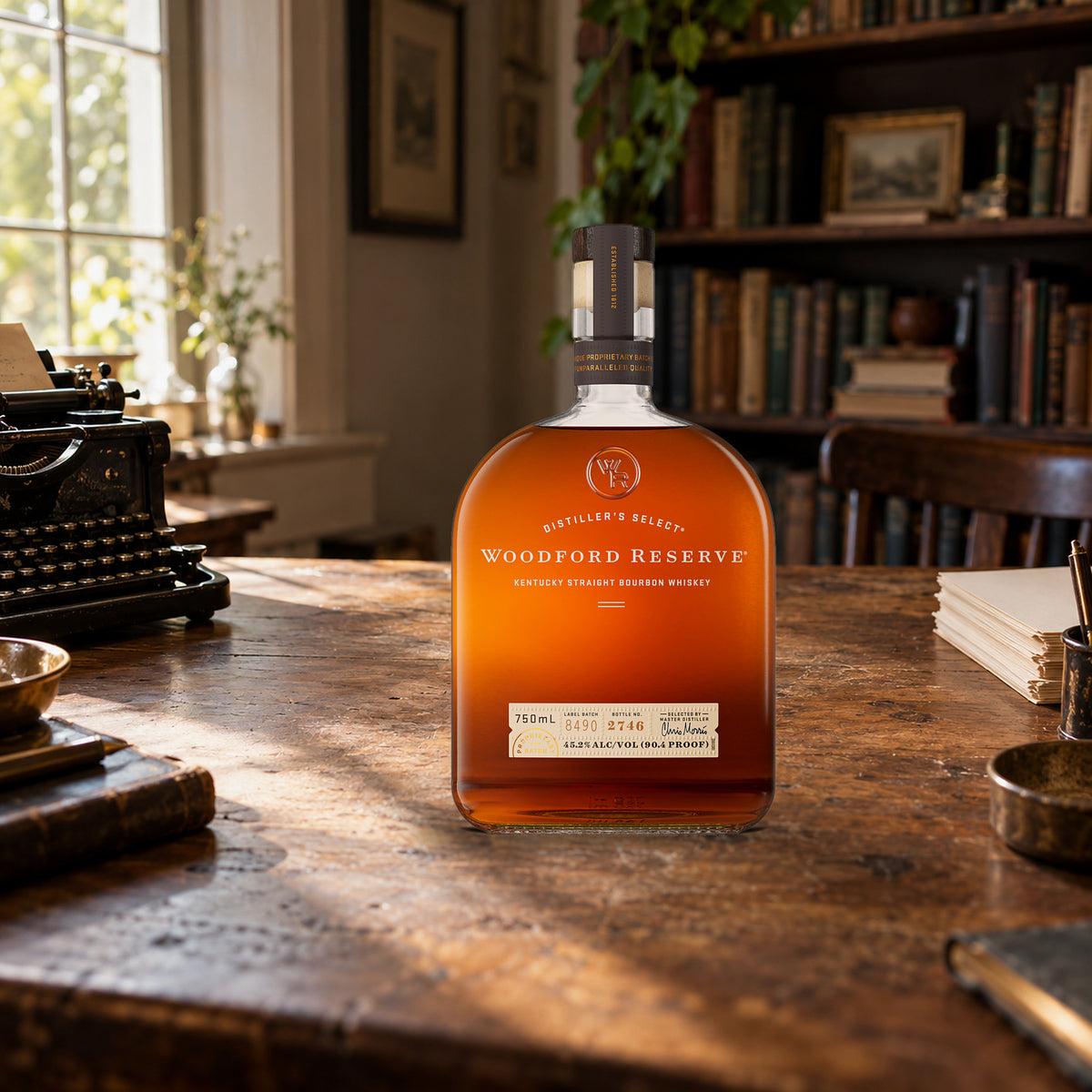 Woodford Reserve Kentucky Straight Bourbon Whiskey typewriter desk - Liquor Geeks