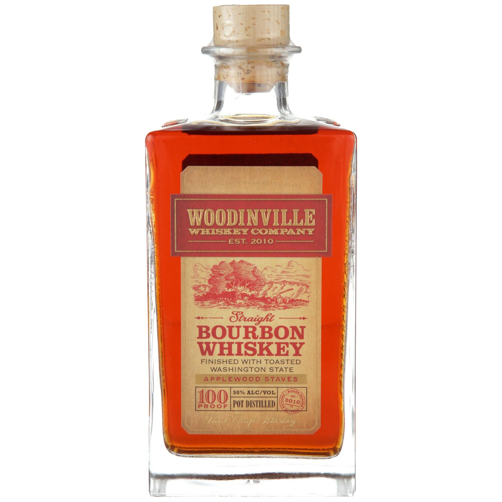 Woodinville Whiskey Co. Straight Bourbon Finished With Toasted Applewood Staves - Liquor Geeks