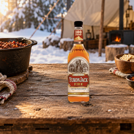 Yukon Jack Fire Liqueur chili cookoff table - Liquor Geeks